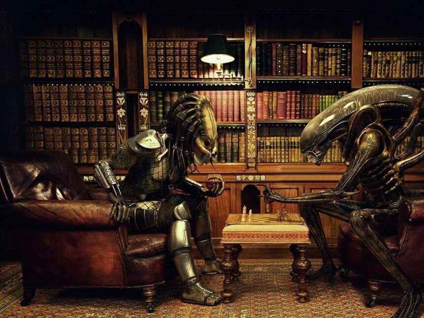 alienígenas jugando al ajedrez