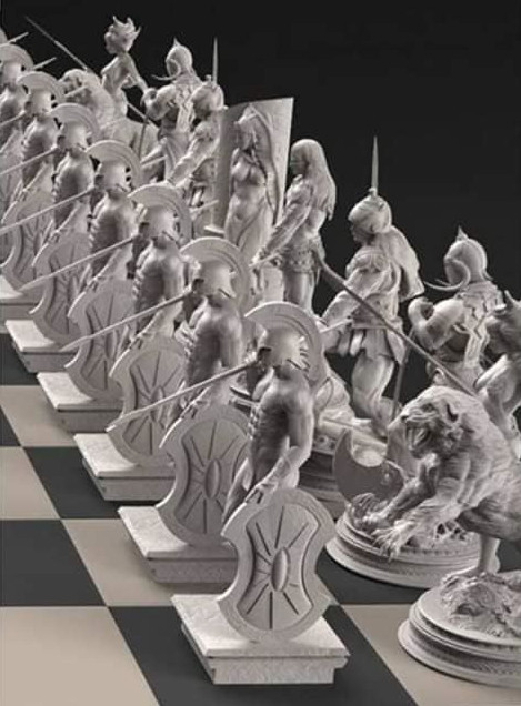 figuras realistas de ajedrez